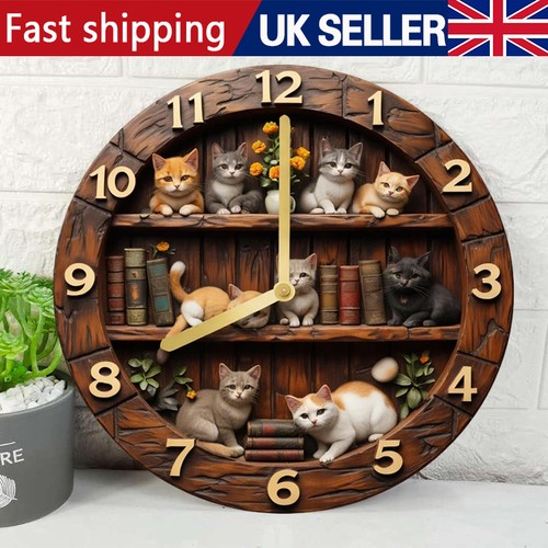 20cm round wooden cat - 20cm,