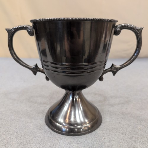 Vintage silver tone loving cup - silver,