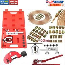 Brake Lines Repair Kit Copper Pipe Flaring Tool Cutter Bender &3/16" Unions Nuts