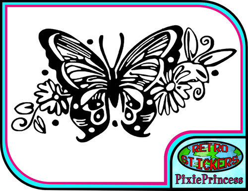 Butterfly flower vinyl - a,