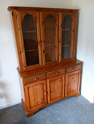 Glass fronted wooden display - glass,