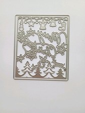 Merry Christmas Panel Die Set 2 Pieces Sentiment Trees Snowflakes Cardmaking Die