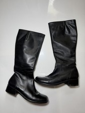 Black leather knee high - leather,