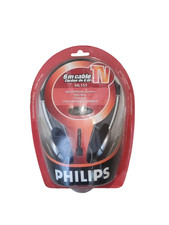 20ft PHILIPS SBC-HL155 TV stereo headphones -6.0m- 3.5mm/6.3mm