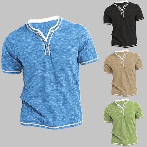 Men henley shirts button - men,