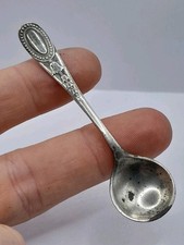 1904 Antique English Sterling 925 Silver Salt Condiment 2.5" Spoon - Walker & Ha