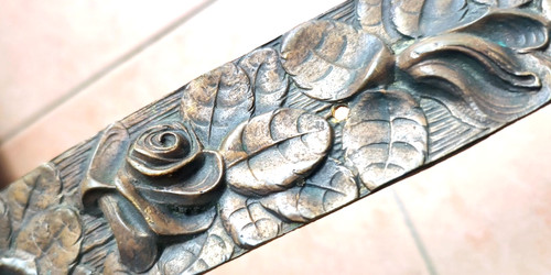 Long antique bronze frieze