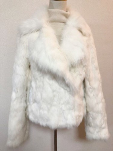 Rabbit fur jacket fox collar - rabbit,