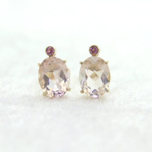 9ct gold morganite pink - morganite,