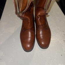 Saddle Brown English Leather Officer's Field Boots Riding UK 8 