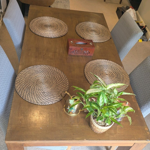 Rectangular wood dining table - rectangular,