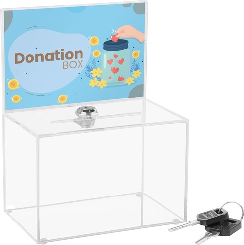 Portable acrylic donation box - portable,