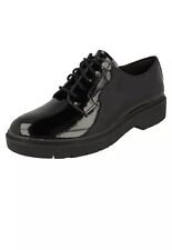 LADIES CLARKS WITCOMBE LACE BLACK LACE UP SHOES 