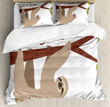 Sloth Duvet Cover Set Cartoon