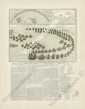 Antique map TRAFALGAR BATTLE