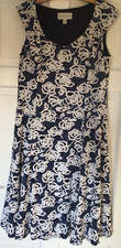 BNWOT Ronni Nicole  Blue & White Floral Sleeveless Lined Fit & Flare Dress