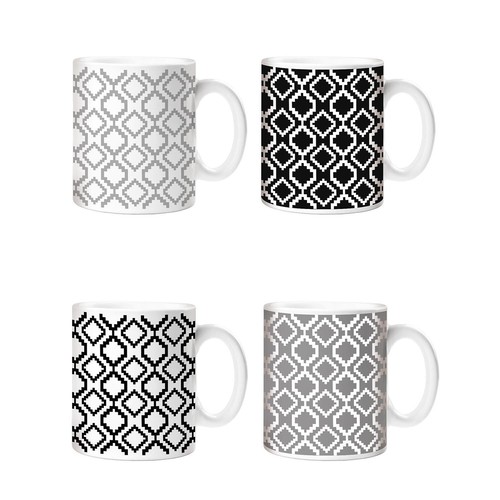 Set mugs black and - of, 4