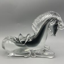 Murano Art Glass Resting Horse Figurine Or Paper Weight 7” Tall 1.755KG Vintage