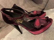 Vintage 70s Style Platform Shoes from OFFICE. UK Size 6 Burgundy Velvet