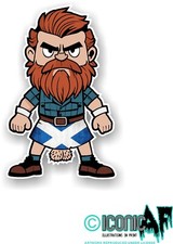 Funny Scotland Scottish Man With St Andrews Flag Kilt Vinyl Car sticker decal