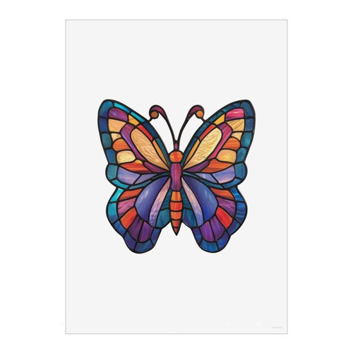 Stained glass butterfly wall - glass, butterfly'