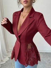 Ladies Lace Lapel Suit