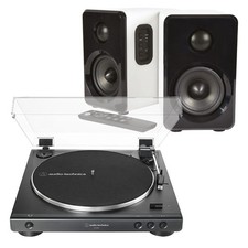 Audio-Technica AT-LP60X Manual Turntable AV:LINK Active Bluetooth Speakers White