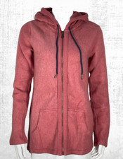 Ex Fat Face Women’s Newbury Textured Zip Through Hoodie in Pink (A Bit Defect)