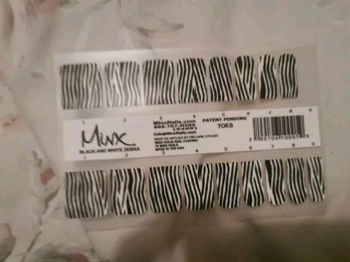 Black white zebra minx - black, zebra(toes)