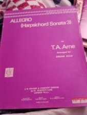 Allegro (Harpsichord Sonata 3) By T A Arne Arranged For Organ Solo