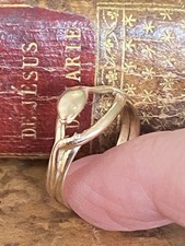 9ct  Gold Coiled Snake Band Ring, Size N, 2.1g,, Hallmarked Birmingham 1875