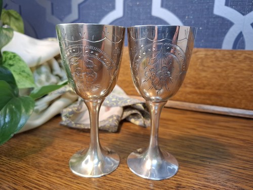 Silver plated epns goblets - silver,