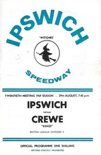 1969 Ipswich v Crewe Speedway Prog (29/8/69)