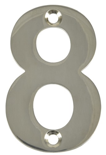 Polished chrome door numbers - polished,