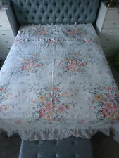 VTG  FLORAL FRILLED REVERSIBLE KING SIZE DUVET COVER&2 PILLOWCASES COTTAGECORE