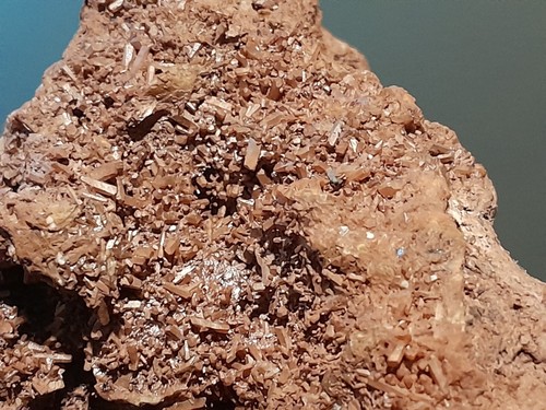 Red calcite crystals - red, and