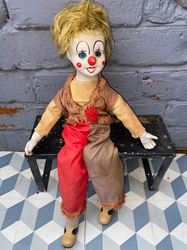 Musical porcelain clown doll - porcelain,