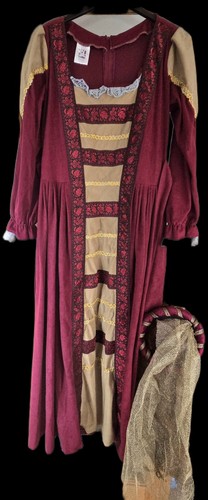 Medieval red gold velvet - red,