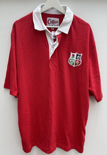 Vintage British Lions Rugby Shirt Cotton Traders Red Short Sleeve Mens Large L