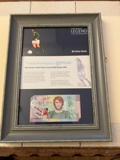 George Best £5 Bank Note Mint Uncirculated Framed With Presentation Wallet