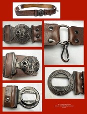 UK Scouts - c.1950's UK & Colonial Scout Metal Clasp Uniform Leather Belt   ^