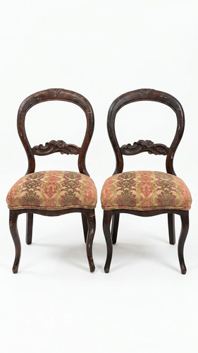 Carved victorian side - carved, chairs