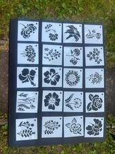 20 PCS Flower Stencils for Painting on Wood, Crafts Floral Stencil for DIY UK