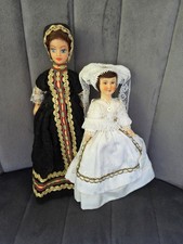 Vintage Small Costume Dolls X 2 Bride Rexard