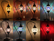 1500+ SOLD FREE LED BULB Turkish Moroccan Colourful Glass Light Desk Table Lamp