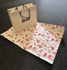 STEIFF ~Vintage Cream GIFT BAG & Steiff Image WRAPPING PAPER for Bears & Animals