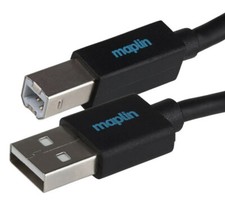 Maplin Premium USB 2.0 A to B 1.5M Cable - Black Data Printer Brand New