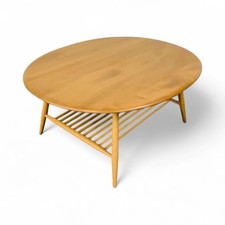 ERCOL BLONDE COFFEE TABLE MODEL WINSOR 454 SOLID ELM MID CENTURY RETRO C1960s
