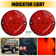 2x 95mm Red LED Round Rear