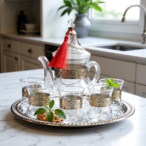 Moroccan tea set glass - tea,